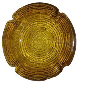 Vintage Anchor Hocking Soreno Ashtray Amber Glass Cigarette Smoke Bar 6.25"